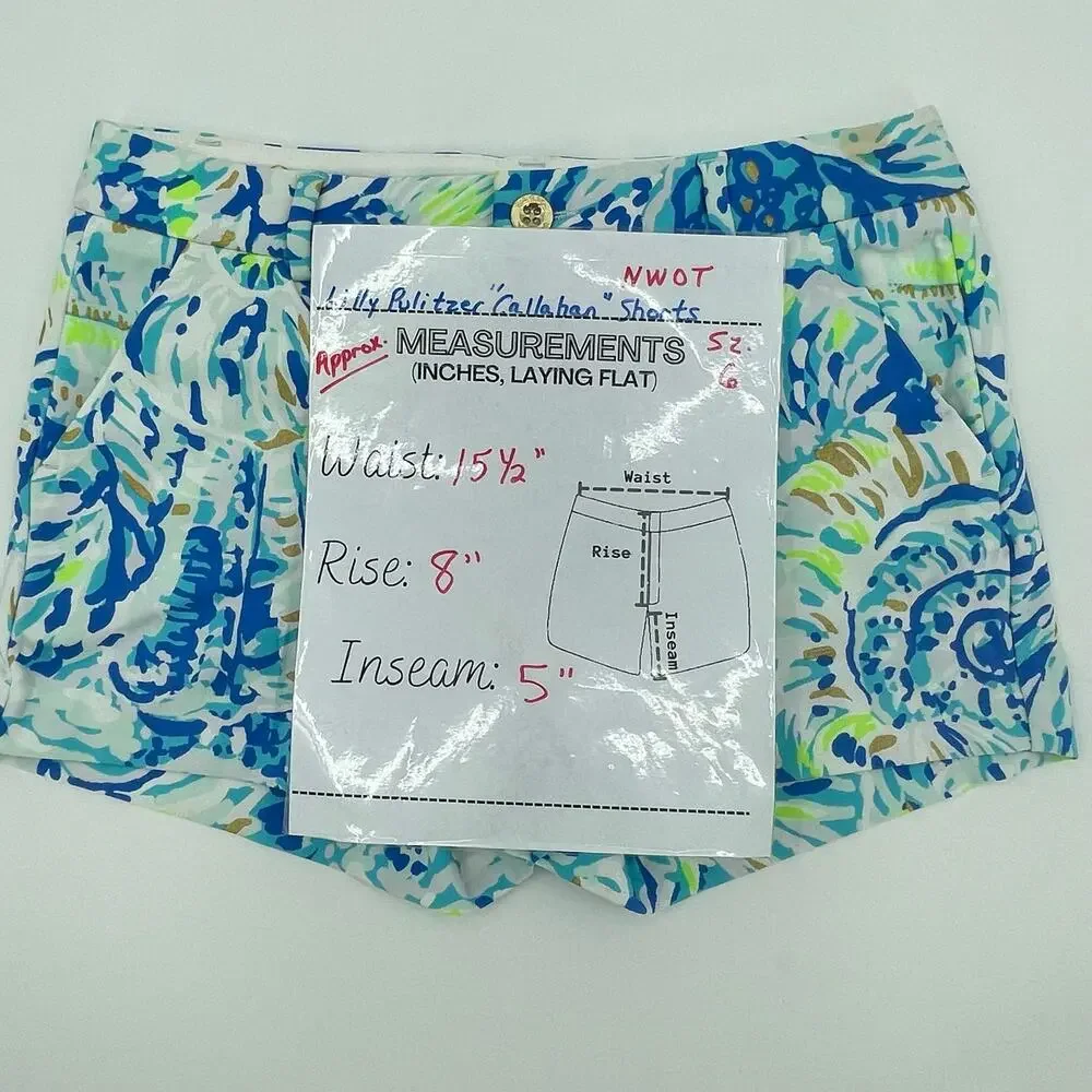 Lilly Pulitzer‎ Callahan Stretch Shorts, Multicolor, NWOT, Sz. S